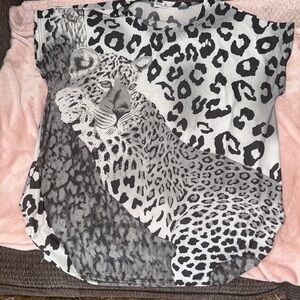 Blossom by P Black & White Leopard Print Tee
